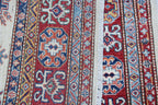 5x7 Beige Super Kazak Geometric Handmade Cotton & Wool Rug | Premium Luxury Area Rug