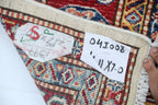5x7 Beige Super Kazak Geometric Handmade Cotton & Wool Rug | Premium Luxury Area Rug