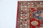 2.5x4 Red Super Kazak Geometric Area Rug | Handmade Wool & Cotton Rug