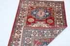 2.5x4 Red Super Kazak Geometric Area Rug | Handmade Wool & Cotton Rug