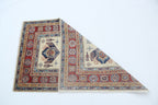 2.5x4 Beige Super Kazak Geometric Area Rug | Handmade Wool & Cotton Rug
