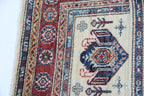 2.5x4 Beige Super Kazak Geometric Area Rug | Handmade Wool & Cotton Rug