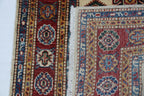 2.5x4 Beige Super Kazak Geometric Area Rug | Handmade Wool & Cotton Rug