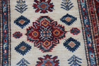 2.5x4 Beige Super Kazak Geometric Area Rug | Handmade Wool & Cotton Rug