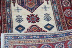2.5x4 Beige Super Kazak Geometric Area Rug | Handmade Wool & Cotton Rug