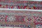 5x7 Beige Super Kazak Geometrical Handmade Cotton & Wool Rug | Premium Luxury Area Rug
