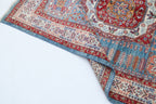 5x7 Blue Super Kazak Geometric Area Rug | Handmade Wool & Cotton Rug