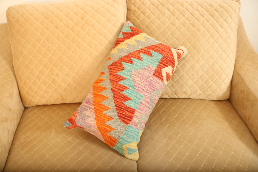 Luxury Multicolor Geometric Wool Cushion Set of 2 | Rectangle Cushions