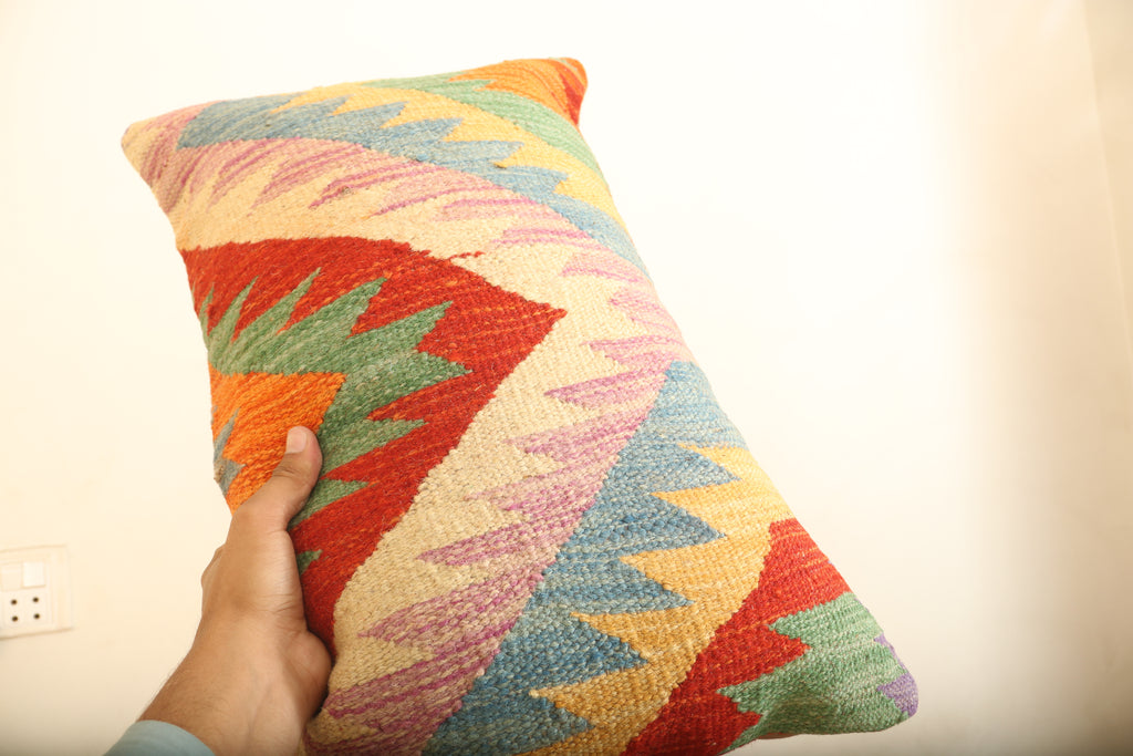 Luxury Multicolor Geometric Wool Cushion Set of 2 – Rectangle