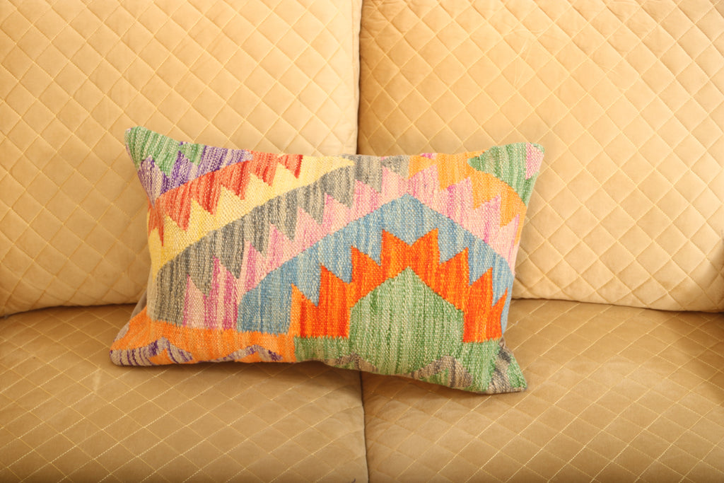 Luxury Multicolor Geometric Wool Cushion Set of 2 – Rectangular Cushions