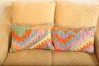 Luxury Multicolor Geometric Wool Cushion Set of 2 – Rectangular Cushions