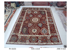 10x14 Red Chobi Handmade Wool Cotton Floral Area Rug