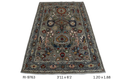 4x6 Gray Chobi Floral Handmade Cotton & Wool Rug | Premium Luxury Area Rug