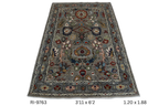 4x6 Gray Chobi Floral Handmade Cotton & Wool Rug | Premium Luxury Area Rug