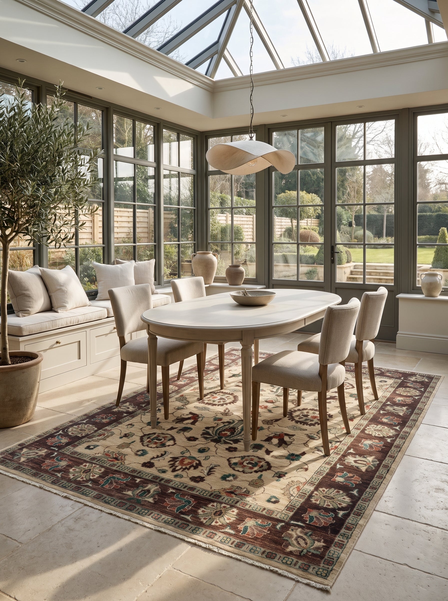5x8 Beige & Brown Chobi Area Rug | Handmade Wool & Cotton Floral Rug | Luxury Chobi Rug