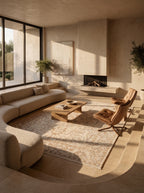 5x7 Beige Chobi Area Rug | Handmade Wool & Cotton Floral Rug | Luxury Chobi Rug