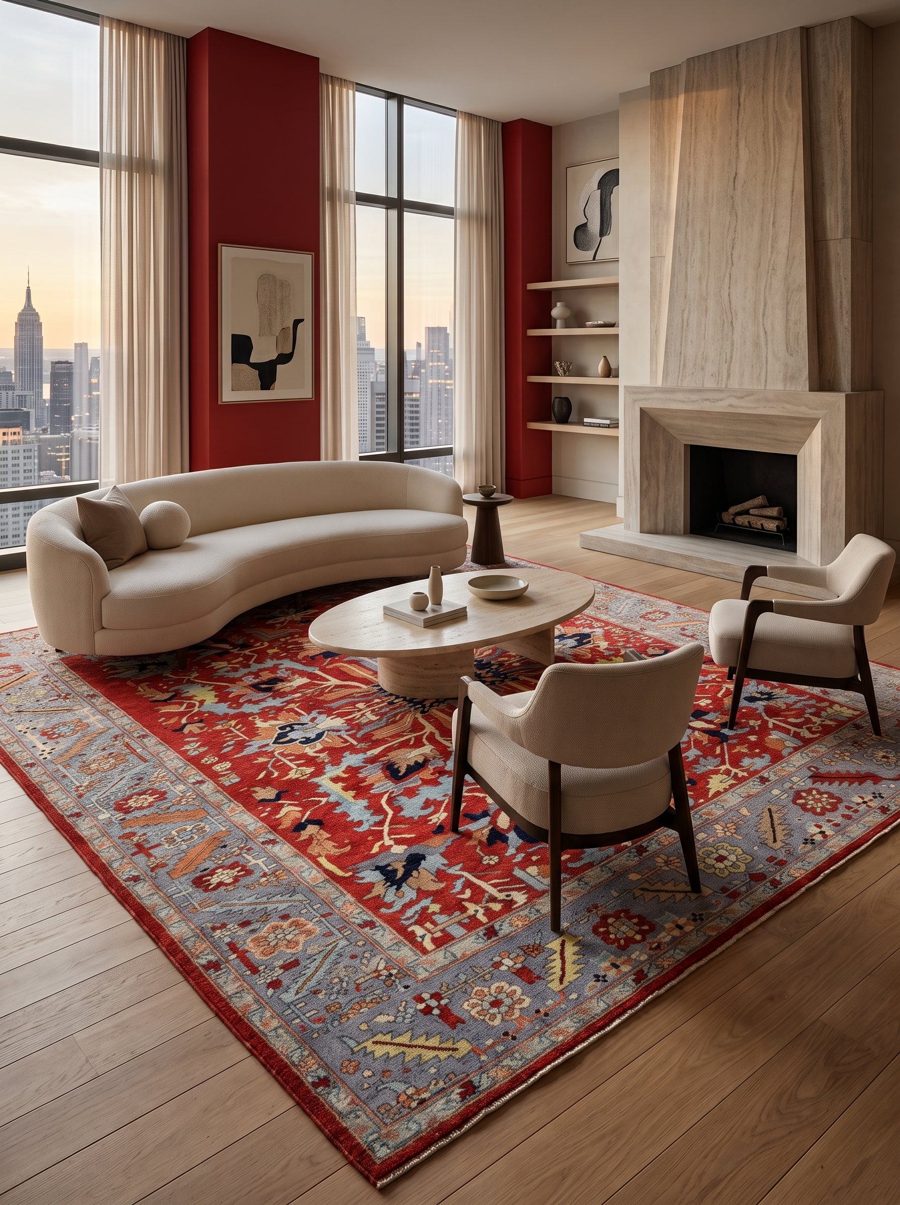 8x10 Red Chobi Handmade Cotton & Wool Rug | Premium Luxury Area Rug