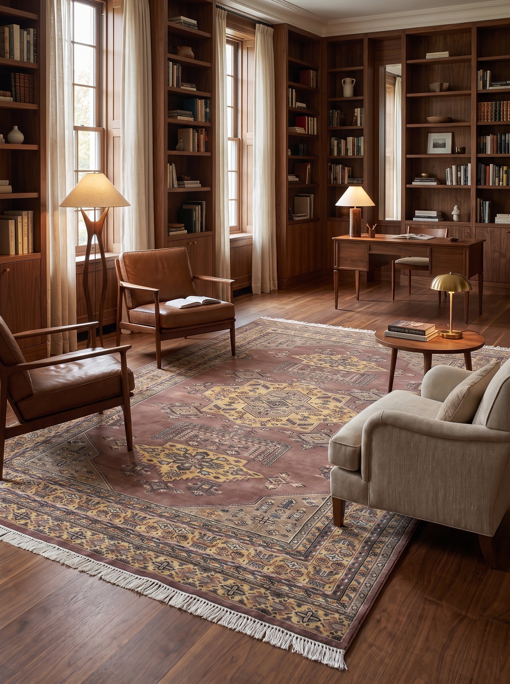 6x9 Copper Kafkazi Geometric Handmade Cotton & Wool Silk Touch Rug | Premium Luxury Area Rug