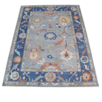 10x14 Blue Oushak Geometric Area Rug | Handmade Wool Rug