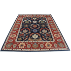 9x12 Blue Chobi Floral Area Rug | Handmade Wool & Cotton Rug