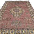 7x10 Orange Kafkazi Geometric Area Rug | Handmade Wool, Cotton & Silk Rug