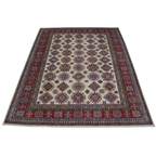 8x10Red & Beige Super Kazak Geometric Handmade Cotton & Wool Rug | Premium Luxury Area Rug