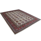 8x10Red & Beige Super Kazak Geometric Handmade Cotton & Wool Rug | Premium Luxury Area Rug