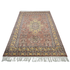 6x10 Orange Kafkazi Geometric Area Rug | Handmade Wool & Cotton Rug