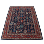 10x13 Blue Super Kazak Geometric Area Rug | Handmade Wool & Cotton Rug