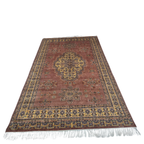 7x10 Orange Kafkazi Geometric Area Rug | Handmade Wool, Cotton & Silk Rug