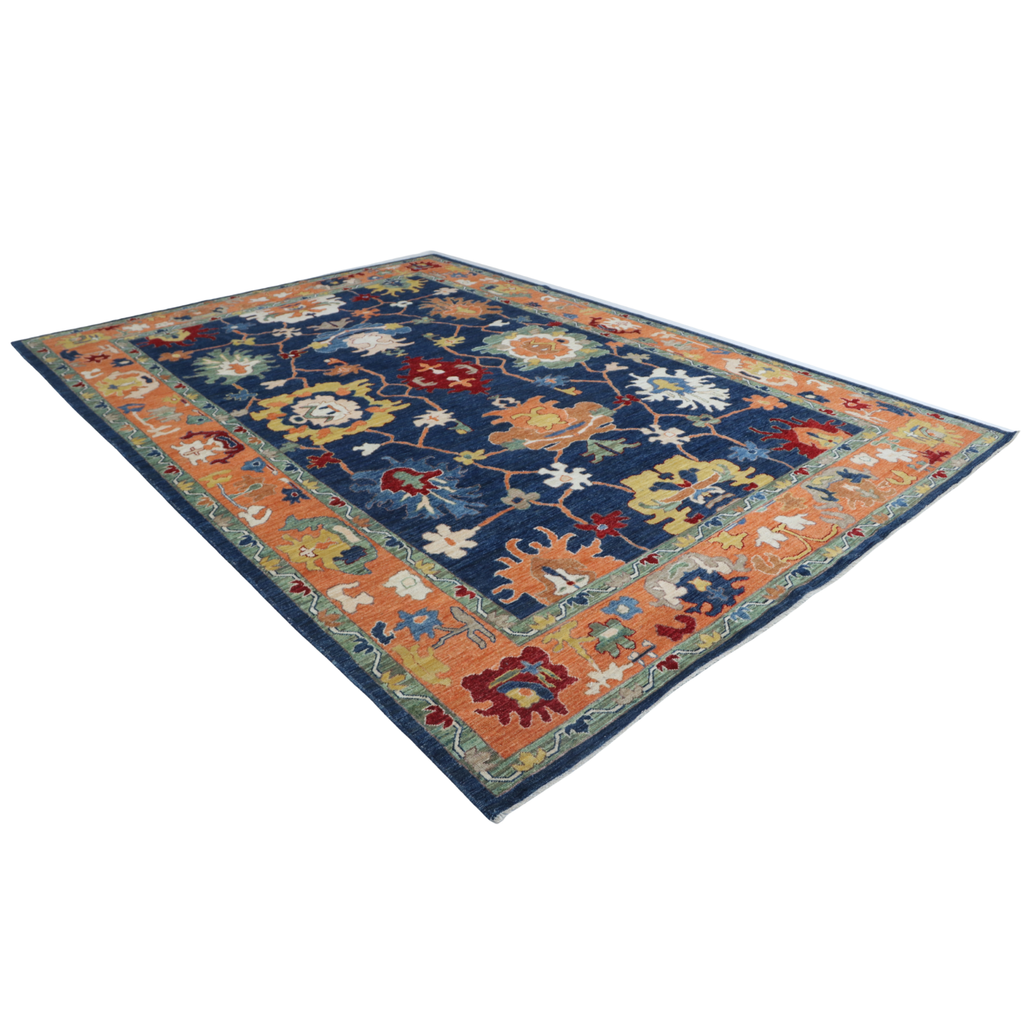 10x14 Blue Oshak Geometric Area Rug | Handmade Wool Rug