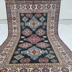 3x5 Black & Beige Super Kazak Floral Area Rug | Handmade Wool & Cotton Rug