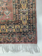 7x10 Copper Geometric Handmade Cotton & Wool Silk Touch Rug | Premium Luxury Area Rug