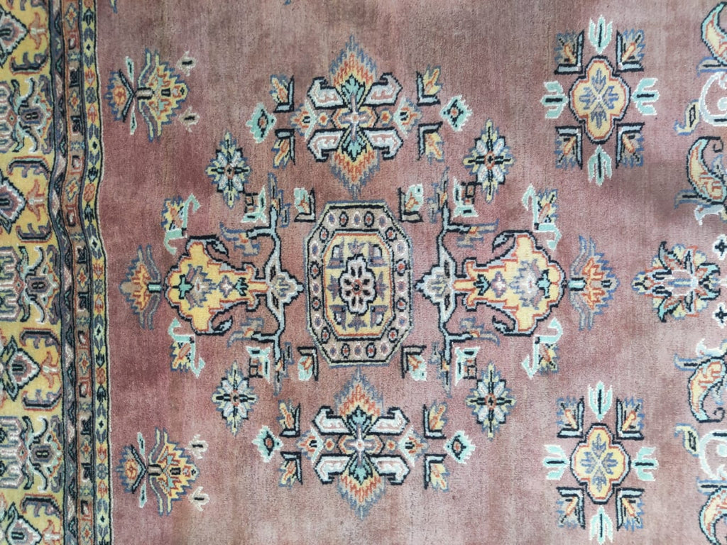 7x10 Copper Geometric Handmade Cotton & Wool Silk Touch Rug | Premium Luxury Area Rug