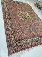 7x10 Copper Geometric Handmade Cotton & Wool Silk Touch Rug | Premium Luxury Area Rug