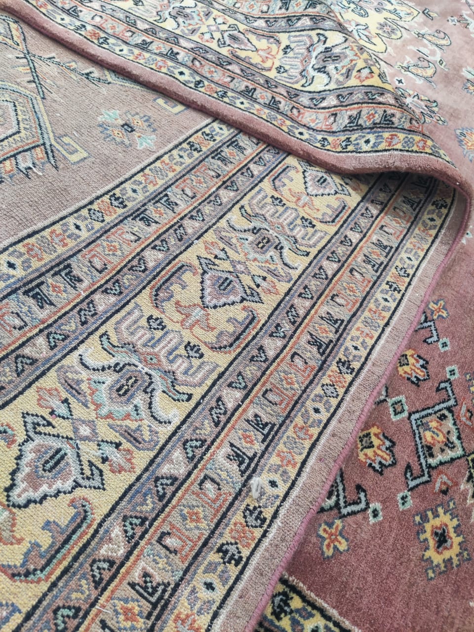 7x10 Copper Geometric Handmade Cotton & Wool Silk Touch Rug | Premium Luxury Area Rug