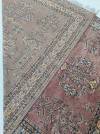 7x10 Copper Geometric Handmade Cotton & Wool Silk Touch Rug | Premium Luxury Area Rug