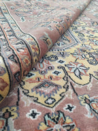 7x10 Copper Geometric Handmade Cotton & Wool Silk Touch Rug | Premium Luxury Area Rug