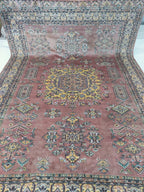 7x10 Copper Geometric Handmade Cotton & Wool Silk Touch Rug | Premium Luxury Area Rug