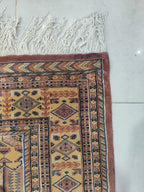 6x9 Copper Geometric Handmade Cotton & Wool Silk Touch Rug | Premium Luxury Area Rug