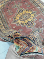 6x9 Copper Geometric Handmade Cotton & Wool Silk Touch Rug | Premium Luxury Area Rug