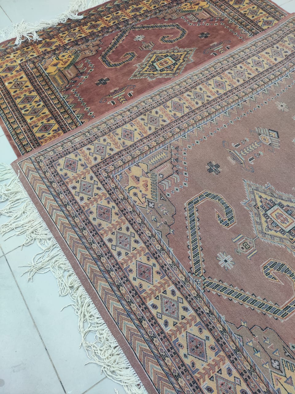 6x9 Copper Geometric Handmade Cotton & Wool Silk Touch Rug | Premium Luxury Area Rug