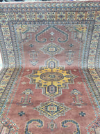 6x9 Copper Geometric Handmade Cotton & Wool Silk Touch Rug | Premium Luxury Area Rug
