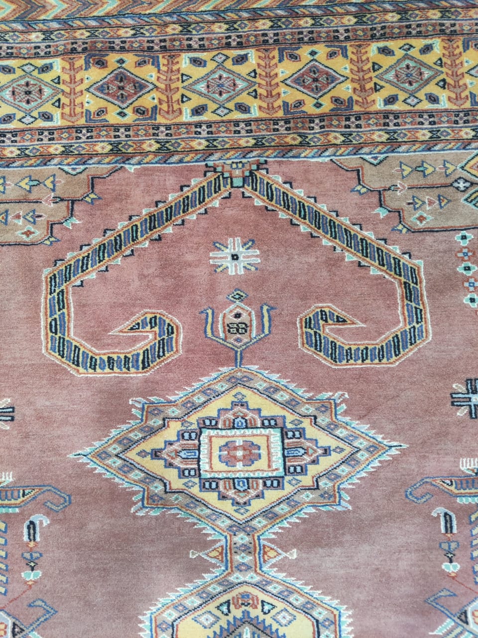 6x9 Copper Geometric Handmade Cotton & Wool Silk Touch Rug | Premium Luxury Area Rug