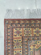 6x9 Copper Geometric Handmade Cotton & Wool Silk Touch Rug | Premium Luxury Area Rug