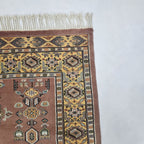 4x6 Traditional Handmade Kafkazi Rug Copper – Geometric Wool, Cotton & Silk Touch Area Rug
