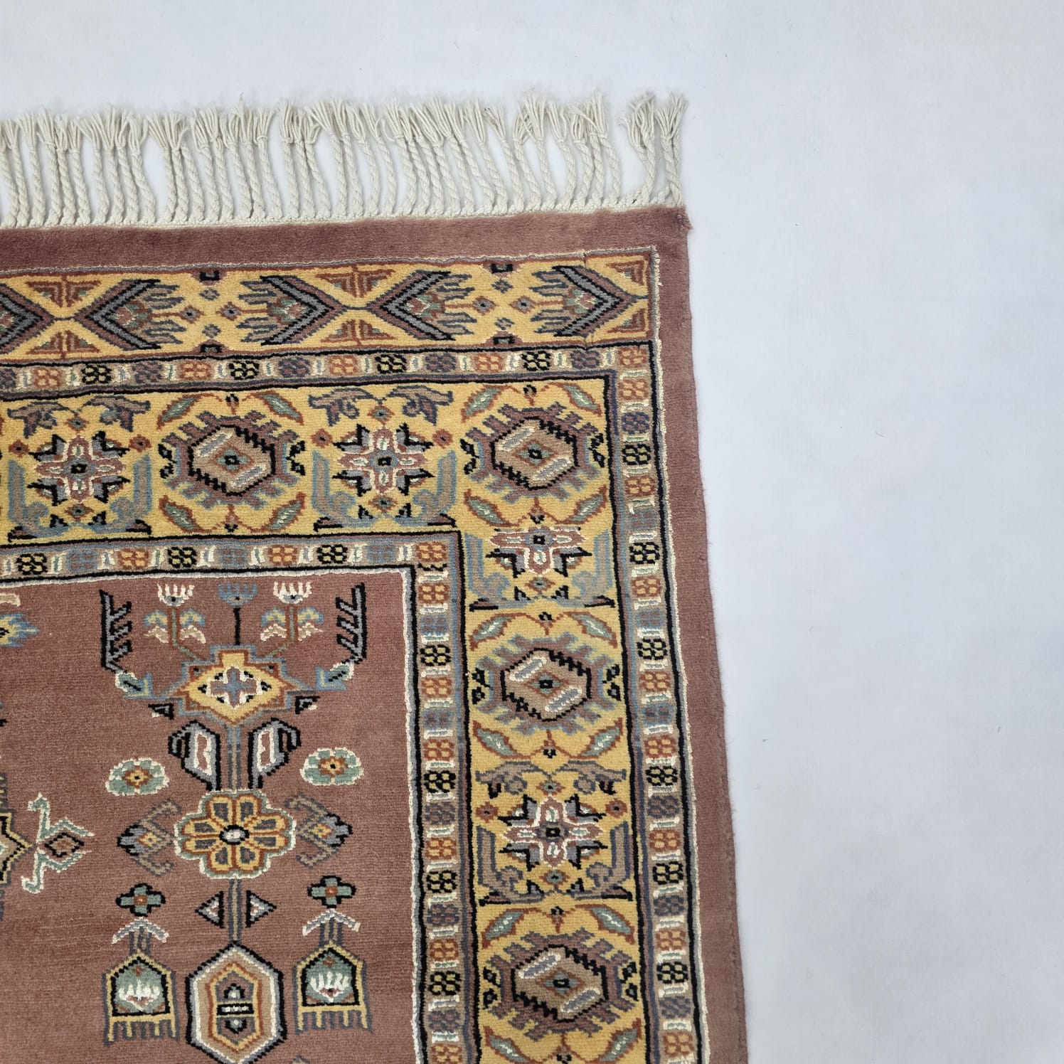 4x6 Traditional Handmade Kafkazi Rug Copper – Geometric Wool, Cotton & Silk Touch Area Rug