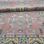 4x6 Traditional Handmade Kafkazi Rug Copper – Geometric Wool, Cotton & Silk Touch Area Rug