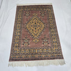 4x6 Copper Handmade Kafkazi Area Rug – Geometric Wool, Cotton & Silk Touch Carpet