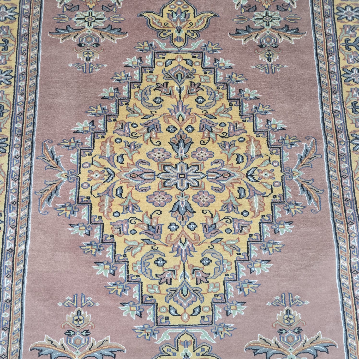 4x6 Copper Handmade Kafkazi Area Rug – Geometric Wool, Cotton & Silk Touch Carpet